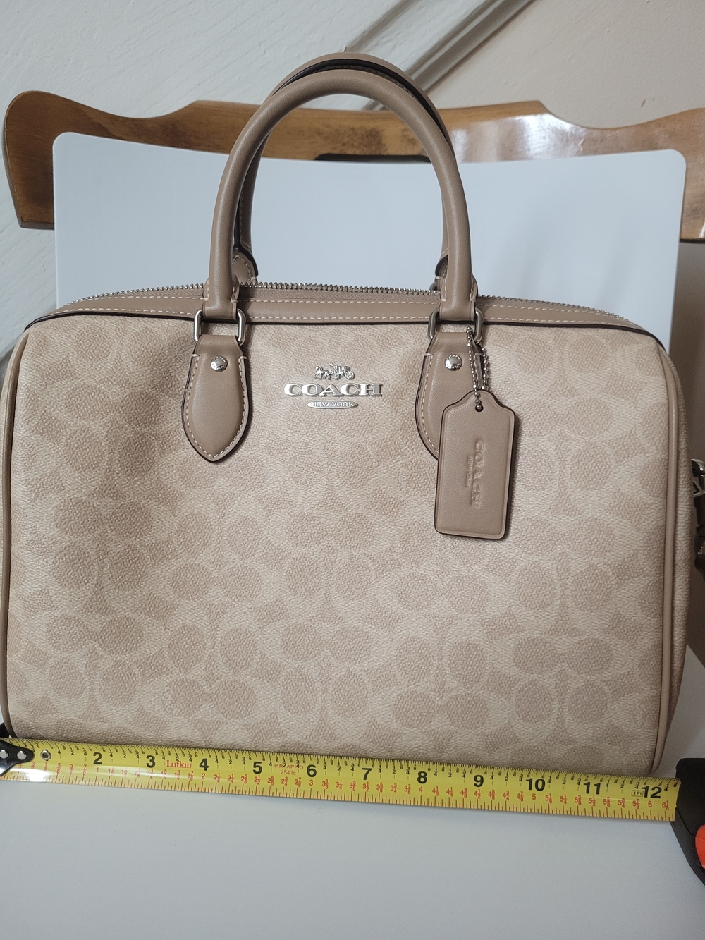 Coach Large Rowan Satchel Bag in Signature Canvas CV959 - Picture 11 of 16